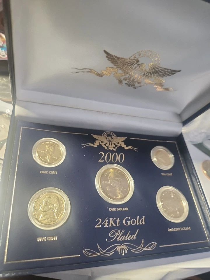 2000 24kt Gold-Plated US Mint Proof 5-Coin Set - Image 2 of 3