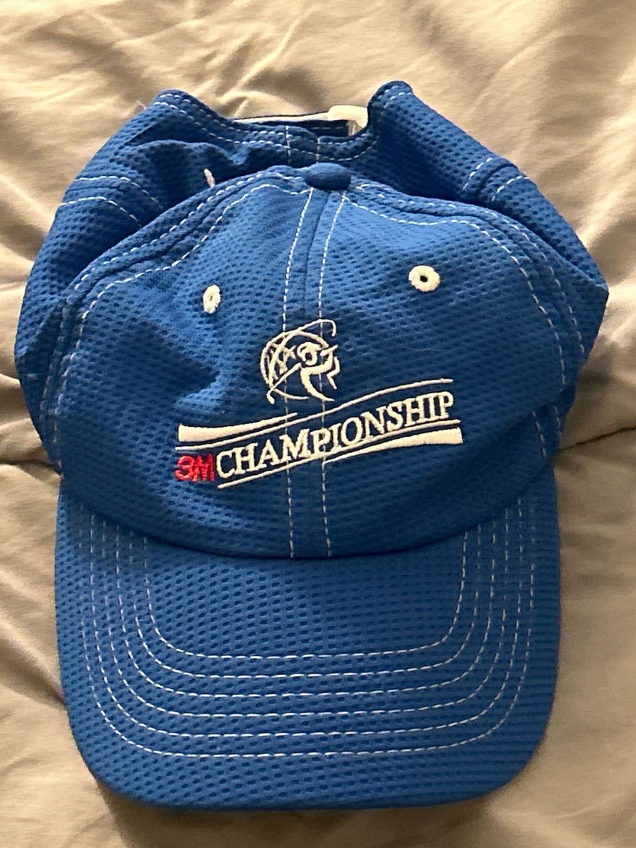 3M Championship Adult Blue Strapback Golf Hat Moisture Wicking Dad Cap Post It