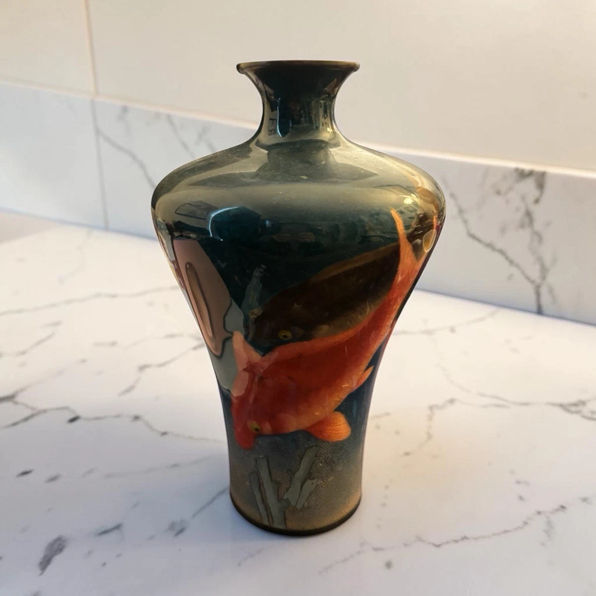 蓝色日本古董花瓶| eBay