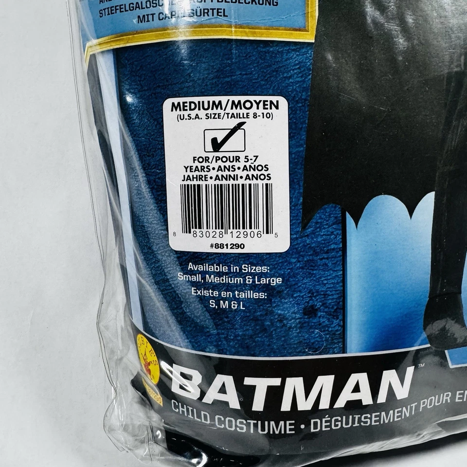 NEW Halloween Child Size 8-10 Medium “The Dark Nights Trilogy "Batman Costume - Image 4 of 4