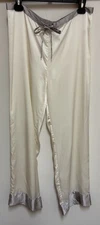 Julianna Rae Pajama Pants Off White Gray 100% Silk Women’s Sleep Lounge Small