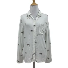 Rails Shirt Womens M Medium Wild Cats Rocsi Button Up Collar Long Sleeve Pocket