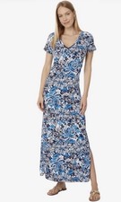 NWT Lilly Pulitzer Etta Maxi Dress Blue White Low Tide Navy Sz M