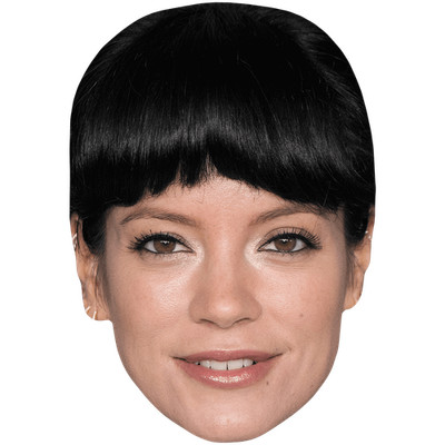 Lily Allen (Smile) Celebrity Mask, Flat Card Face, Fancy Dress Mask