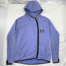 Victoria's Secret PINK Zip Up Hoodie Size Small S Periwinkle Offset Zip Taped