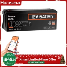 12V 640Ah 8000Wh LiFePO4 Lithium Battery Mini Size Than 300Ah RV Solar Off-grid