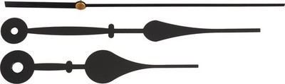 creativ company Uhrzeiger Set mit Sekundenzeiger 3 bis 10 cm für DIY Uhren