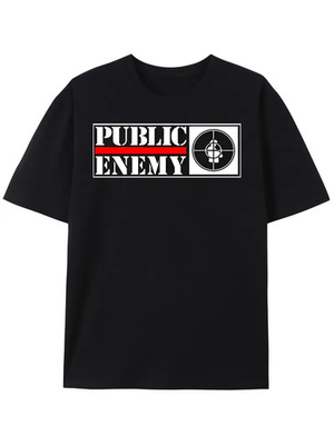 #ad Men#x27;s Public Enemy Graphic T Shirt Bold Lettering amp; Target Design Chuck D Fla $11.58