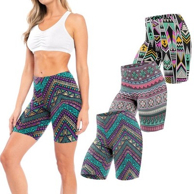 Sexy Basics Womens Ultra Soft Yoga Bike Large, 3 Pack-prints Collection 1 