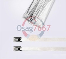 8" 10Pc stainless steel metal cable zip tie strap locking exhaust tube header *n