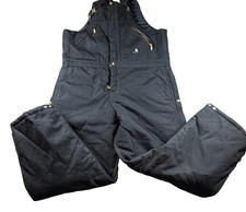 Carhartt R33 BLK Black Quilt Lined Insulated Bib Overalls Mens 36x28