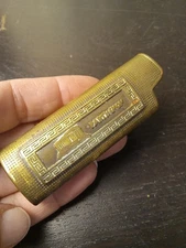 SOUVENIR FROM GREECE  Parthenon Vintage Brass Case Cover For BIC Gas Lighter 