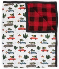 Little Unicorn Premium Quilted Throw | Super Soft, 60" x 72", Holiday Haul 