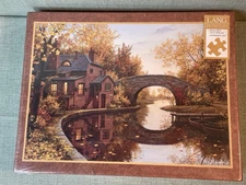 LANG 1000pc Jigsaw Puzzle House by the River 2014 New Sealed