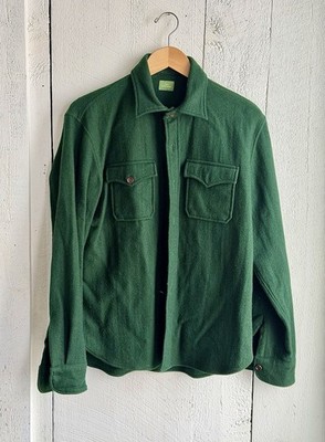 Sid Mashburn CPO Shirt Jacket Forest Green Merino Wool Medium M Honduras
