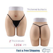 UK 1.2/2.6cm Silicone Hip Pants Underwear Sexy Butt Hip Up Enhancer Open Crotch