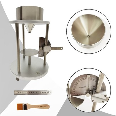304SS Angle of Repose Tester 100ml Cylinder 8cm Tray for 0-0.2'' Particles