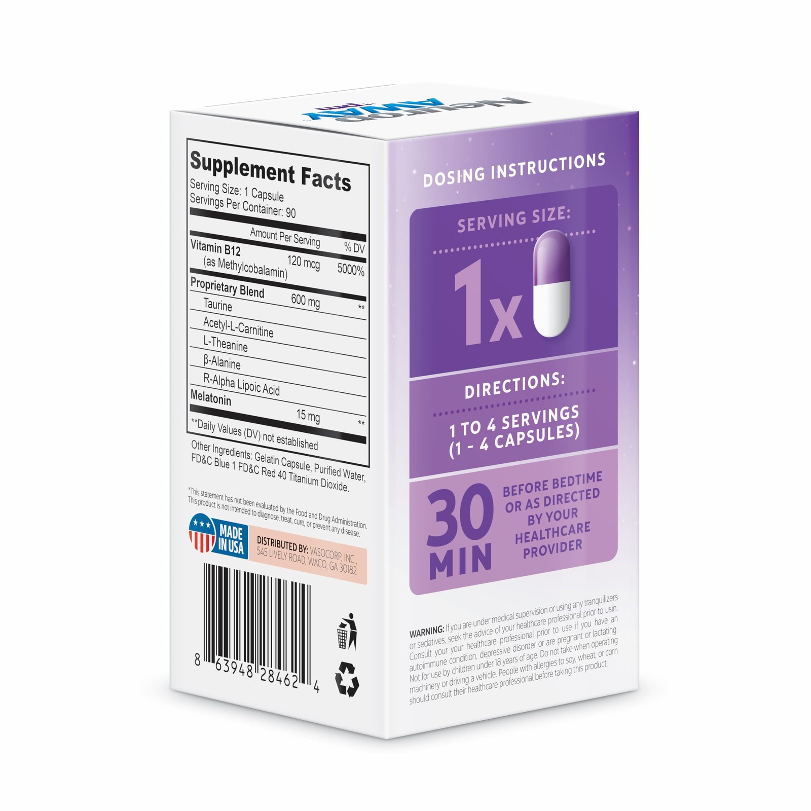 NeuropAWAY Nerve Support PM with R-Alpha Lipoic Acid to Help Provide Nerve Re...
