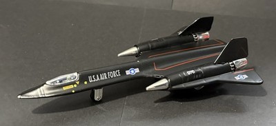 8'' Black Air Force SR-71A Blackbird Die Cast Jet Plane Pull Back Action
