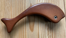 Vintage Wooden Shoe Scrub Brush - Japan - Fish Shaped - Glass Eye