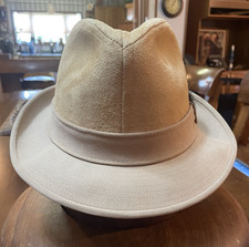 Stetson Fedora VTG, Genuine Leather, Just like Granddads, Beige/Tan, Size 7,