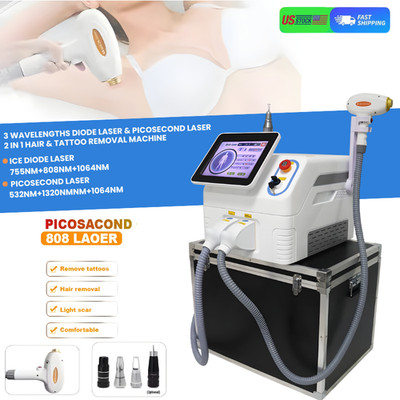 2in 1 808 Diode Laser Yag 755 808 1064 Diode Laser Hair & Tattoo Removal Machine