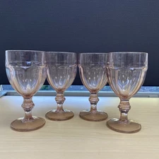 Libbey Set Of 4 Duratuff Gibraltar Pink Iced Tea Glasses Plum Pink Glasses