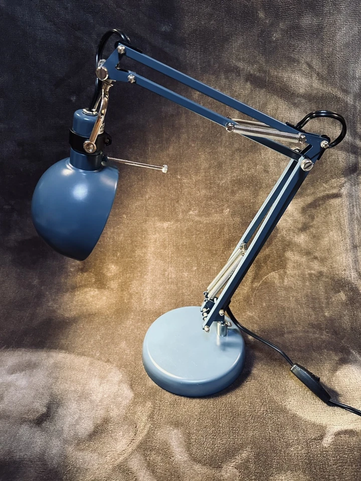 Ikea Forsa Vintage Matte Powder Blue Architect's Desk Work Lamp - Image 4 of 4