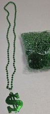 17 pcs 33" Mardi Gras Necklaces w/Dollar Sign Green Party Favors