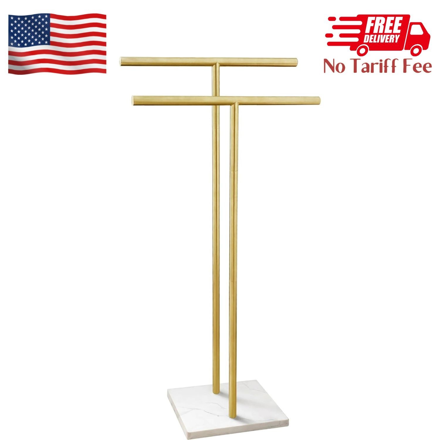 Rack For Bathroom Floor Double-t Shape Bath Sheet Holder