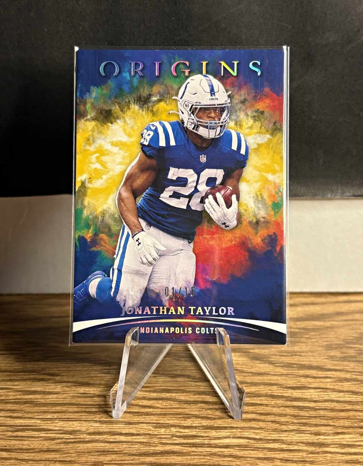 Jonathan Taylor Panini 2021 Origins Football Gold SSP /10 Indianapolis Colts!