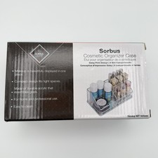 Sorbus Organizador de Cosméticos Acrílico Estampado de Margaritas Estuche de Almacenamiento de Maquillaje 9 Ranuras