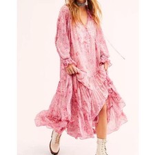Free People Feeling Groovy Dress Floral Boho Festival Missing Slip Pink X Small
