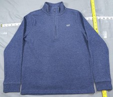 Vineyard Vines Sweatshirt Kids 12-14 Blue Stripe 1/4 Zip Mock Neck Logo Pullover