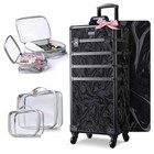 Byootique 4in1 Rolling Makeup Train Case w/ 2 PCS Clear Cosmetic Bag CB Shadows — photo 1