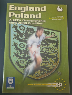 England Vs Poland Wembley Football Matchday Programme and Ticket stub 27/03/1999