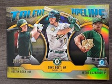 2019 Bowman Chrome Talent Pipeline Jesus Luzardo Skye Bolt Gold Refractor /50