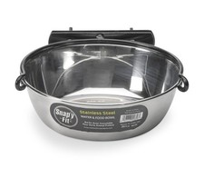 Snap'y Fit 10 oz Stainless Steel Pet Food  Water Bowl w/ Bracket