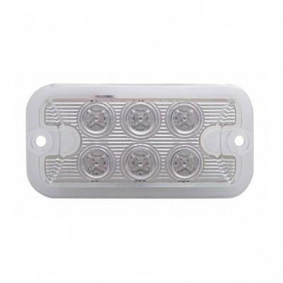 United Pacific 39335B Auxiliary Light Dual Function, 6 LED, Red LED/Clear Lens