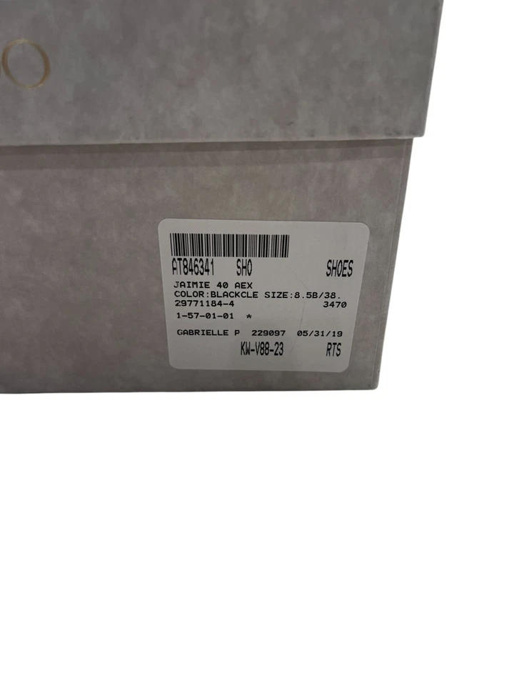 Кожаные сандалии JIMMY CHOO Jaimie 8,5 с прозрачным ремешком на низком блочном каблуке черные - Изображение 4 из 4