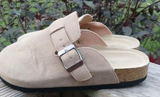 Meixiemeile Potato Mules Clogs Womens Size 6 Beige Slip On Casual Shoes