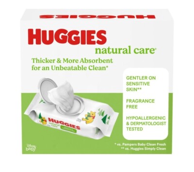 Huggies Natural Care Sensitive Baby Wipes, Fragrance Free (1088