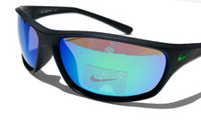 NEW Nike RABID Matte Black UV PROTECTIVE Green Mirror Sunglass FQ4765 003