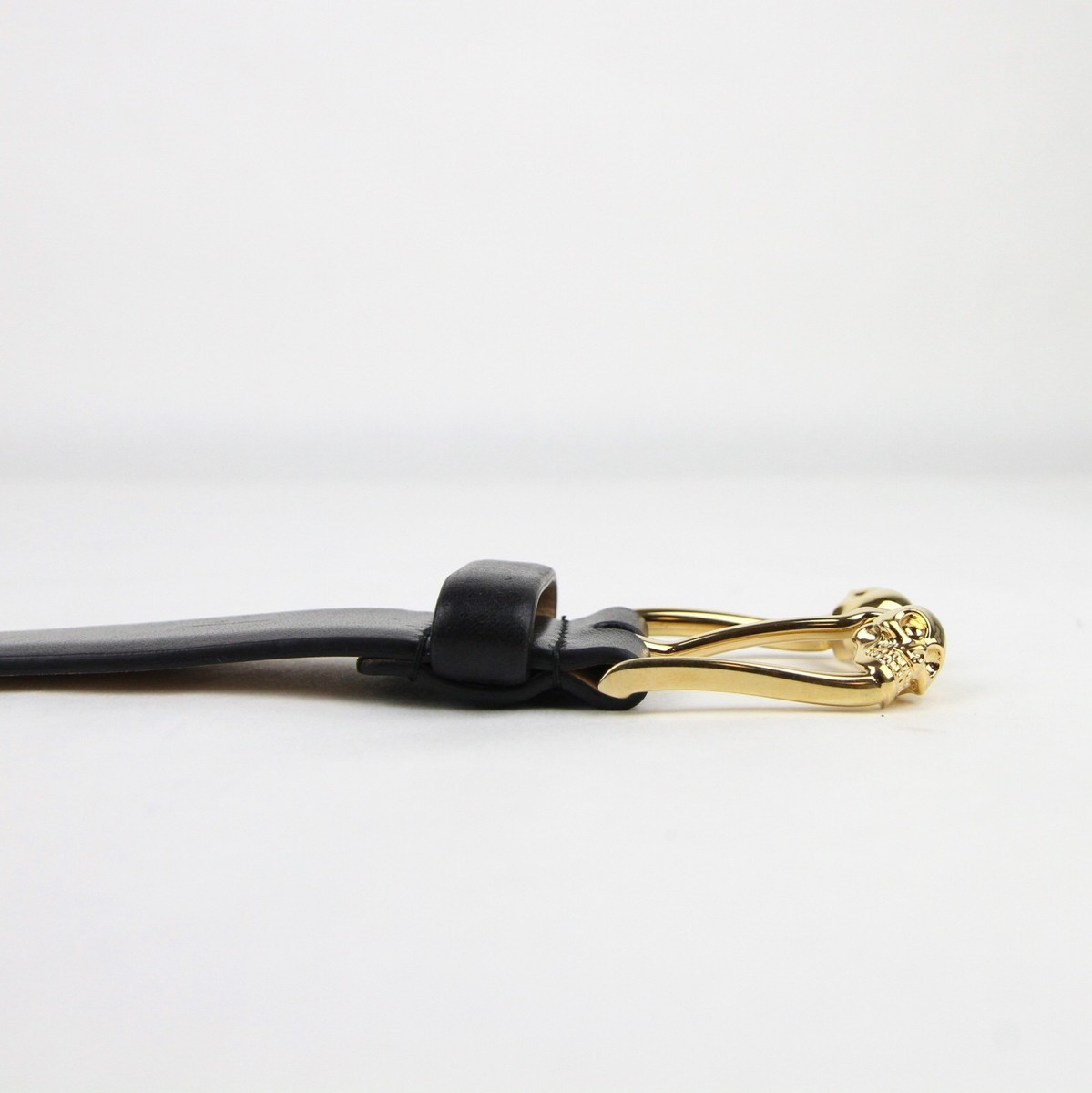 $595 Alexander McQueen Men's Black Leather Belt 110/44