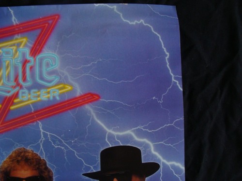 ZZ TOP beer promo poster original store display LITE BEER - Picture 4 of 9