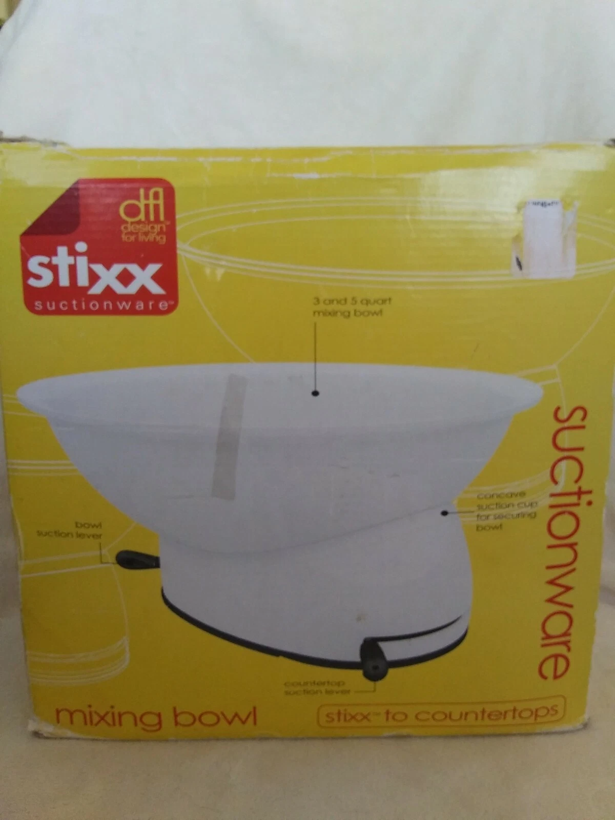 DFL Stixx Suctionware Mixing Bowl Set White 2005 New Free Shipping