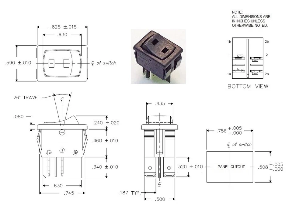 NUEVO Interruptor basculante de encendido/apagado genuino Interruptor ShopVac debajo de R/G Push Shop Aspiradora Foto 4 de 4