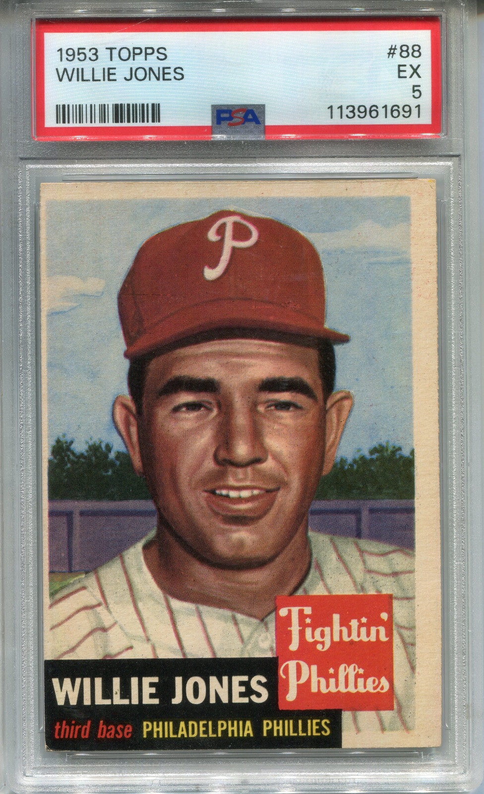 1953 Topps #88 Willie Jones PSA 5 EX Philadelphia Phillies
