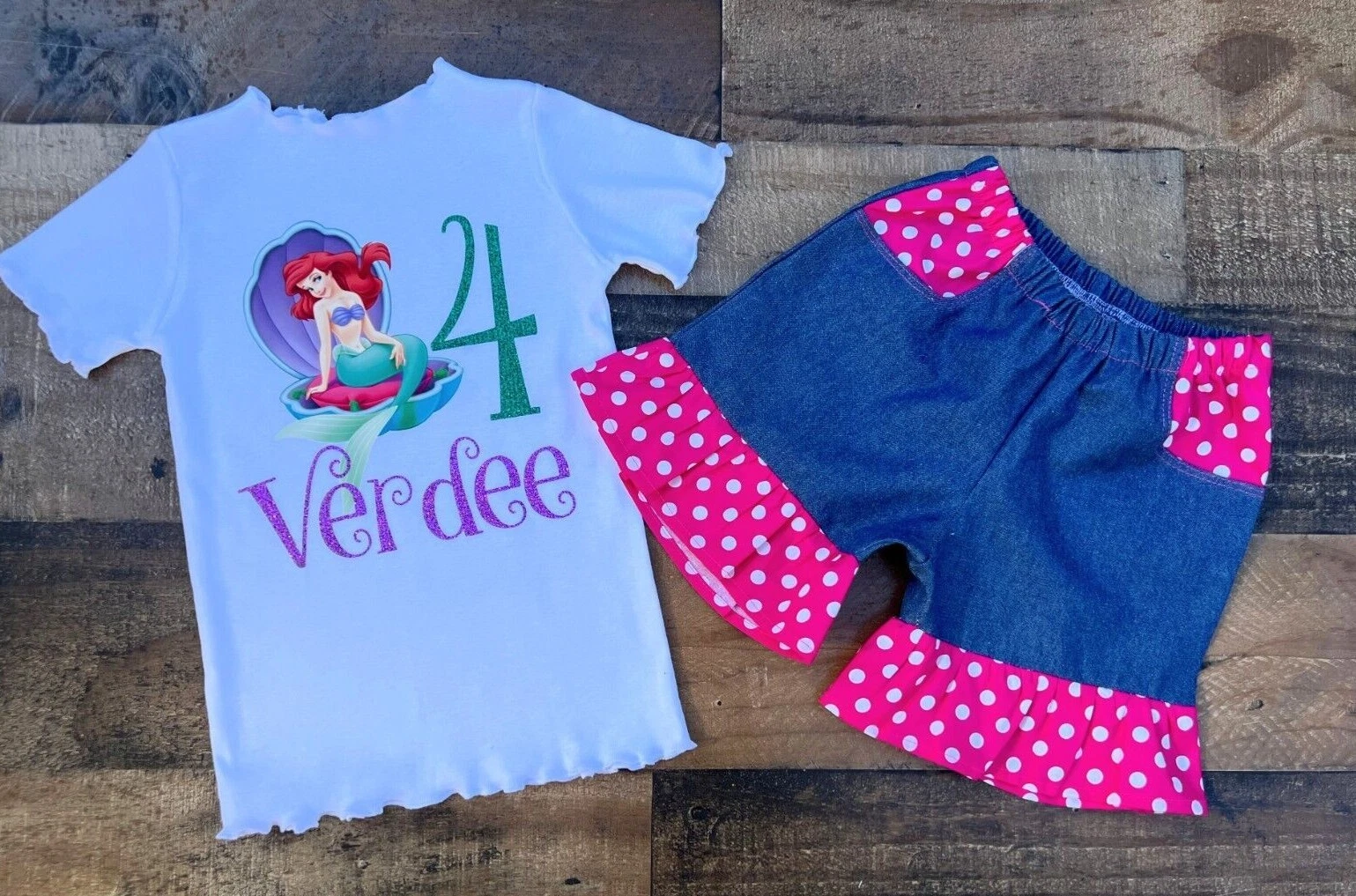 Ariel The Little Mermaid Birthday Girl Outfit