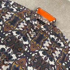 BOGOSSE Dress Shirt Men's Size 3 Medium Paisley Design Long Sleeve Designer